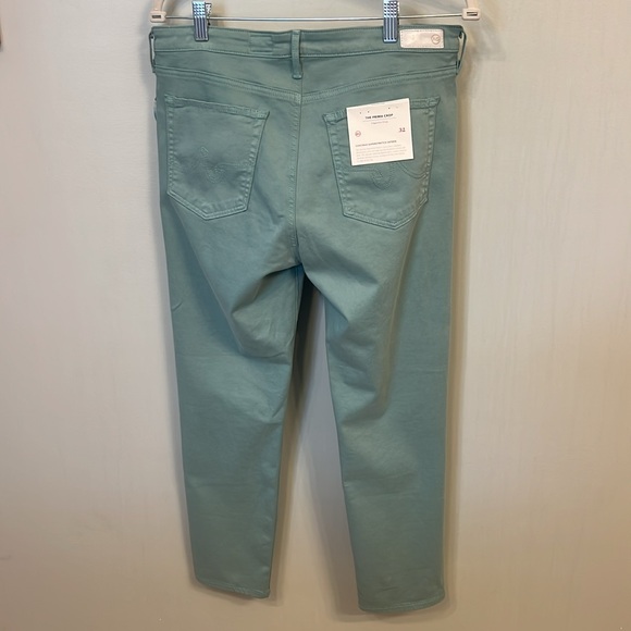 AG Adriano Goldschmied Cropped Pants in Light Teal - Picture 6 of 9